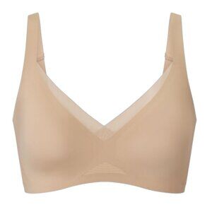 Honeylove Crossover Wireless Bra in Sand/Nude/Beige and Washbag Size 38D XL